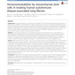 13287_2016_Article_319 Immunomodulation by mesenchymal stem cells in treating human autoimmune disease-associated lung fibrosis