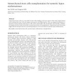 Mesenchymal stem cells transplantation for systemic lupus Mesenchymal stem cells transplantation for systemic lupus erythematosus